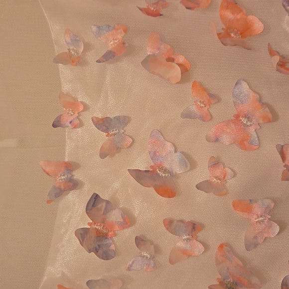 Jona Michelle Girls Elegant Pink & White Party Dress. - Picture 3 of 12